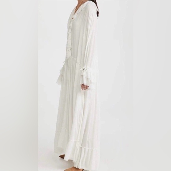 NWT Free People Sweet Darlin Maxi Dress  Sz XS Ivory Oversized - Picture 8 of 14